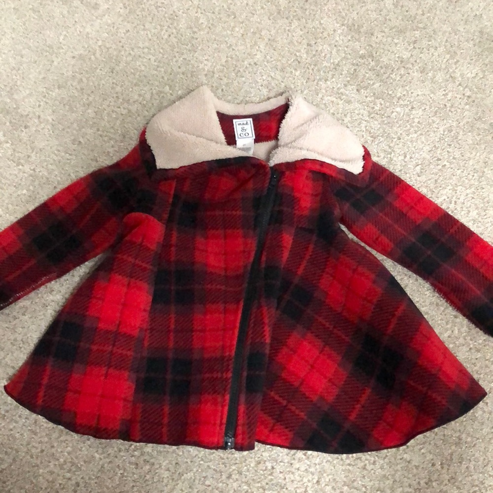Toddler girl plaid pea coat